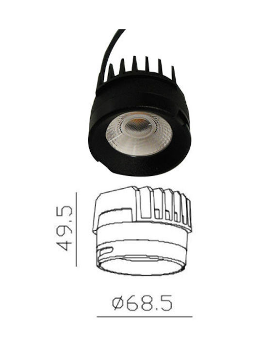 Viokef Top Spot Вграден Спот с Патрон Вграден LED Бял 68.5x68.5см. 1бр