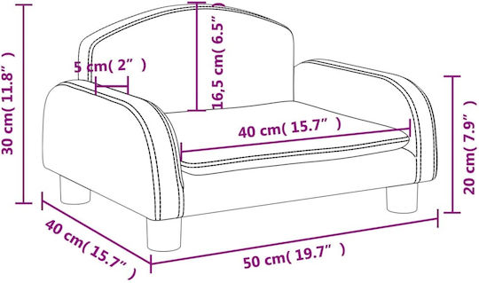 Детски Диван Черен 50x40x30бр