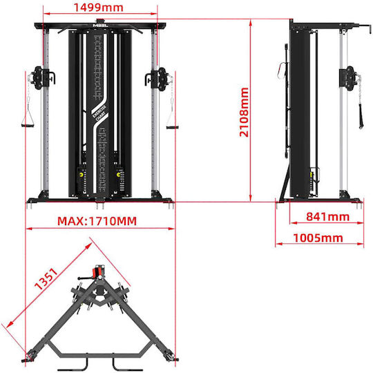 Pegasus Functional Trainer FT-300 Multifunktionales Trainingsgerät mit Gewichten 60kg