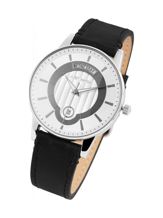 Just Watch Men's Watch Battery with Black Leather Strap