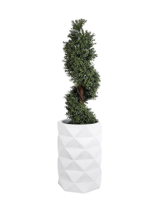 GloboStar Varenna Planter Polyester White with Stand 40x40x60cm.