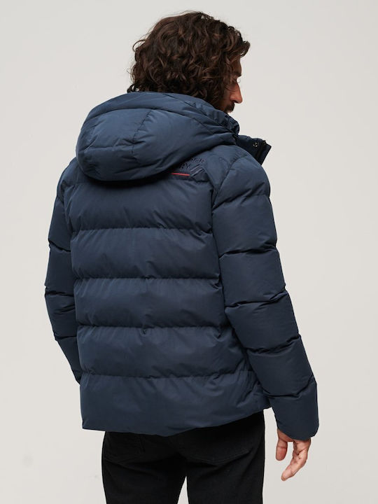 Superdry Geacă pentru bărbați de iarnă Puffer Albastru marin