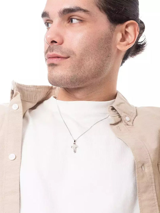 Oxzen Men's Cross from Silver with Chain