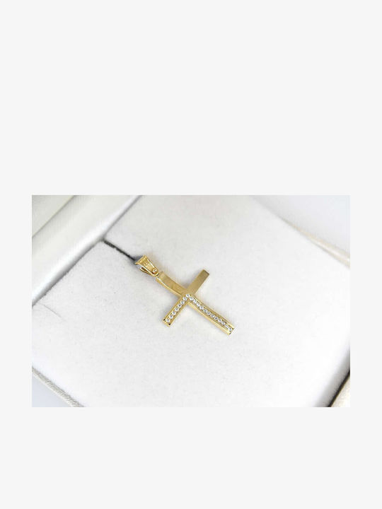 Дамски Златен Кръст 14K с Верижка