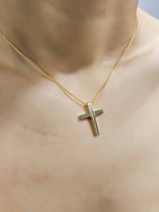 Damen Gold Kreuz 14K mit Kette