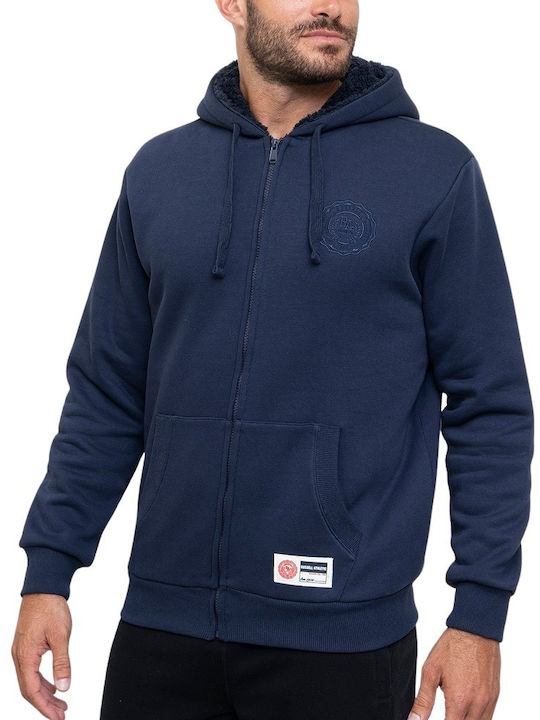 Russell Athletic Herren Sweatshirt Jacke mit Kapuze Blau