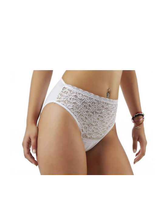 Cherry Underwear Cotton Women's Slip with Lace White