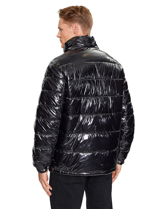 Guess Geacă pentru bărbați de iarnă Puffer Negru