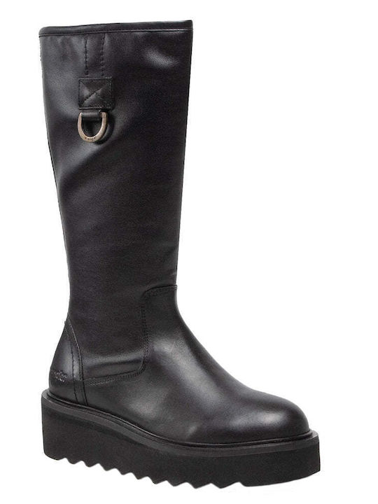 Wrangler Leather Women's Boots with Zipper Jane Hi Black