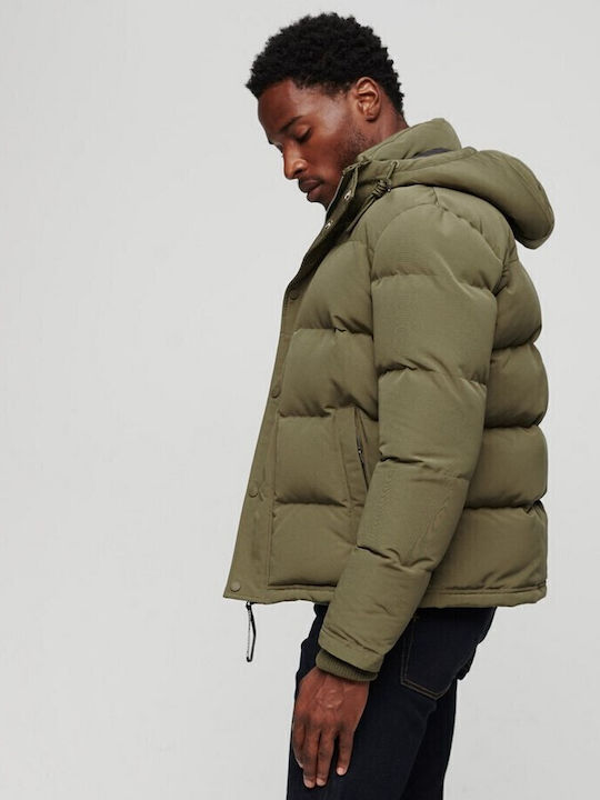 Everest Short Winter Jacket Puffer Khaki