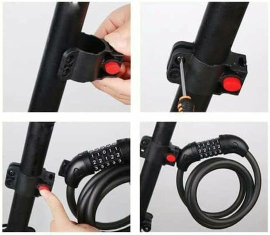 Xiaomi Electric Scooter Cable Lock Accessory for Electric Scooter Numeric Lock Xiaomi in Black Color BHR6751GL