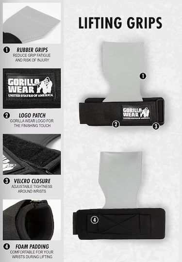 Gorilla Wear Gorilla Wear Περικάρπια Άρσης Βαρών Μαύρα 2 τμχ