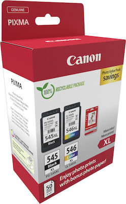 Canon Pg-545 Xl Cl-546 Xl Photo Value Pack with 1 InkJet Ink Cyan (8286B011)