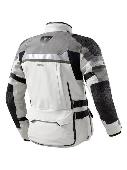 Rev'IT Dominator Herren Motorradjacke 4 Jahreszeiten Wasserdicht Light Grey/Green