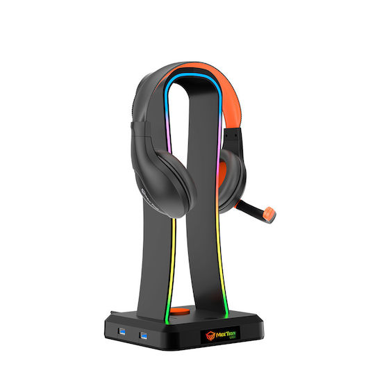 Meetion Tabletop Suport Căști cu Iluminare LED și Port USB Gri