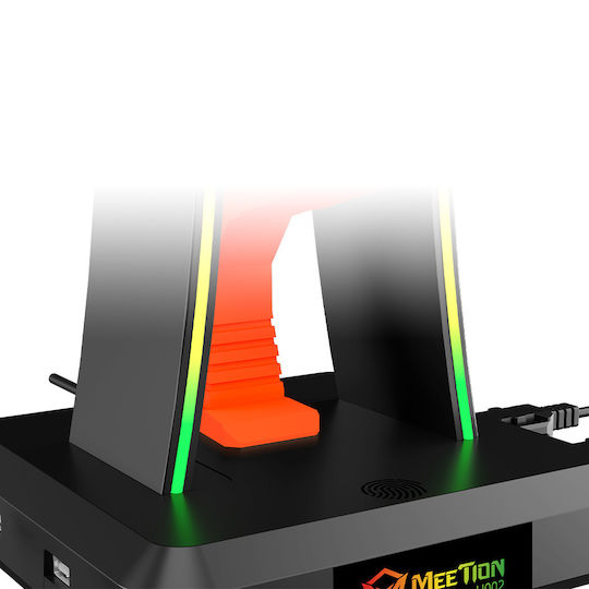Meetion Tabletop Suport Căști cu Iluminare LED și Port USB Gri