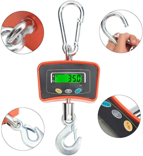 Electronic Professional Hanging Scale with Weighing Capacity of 1000kg and Division 500gr