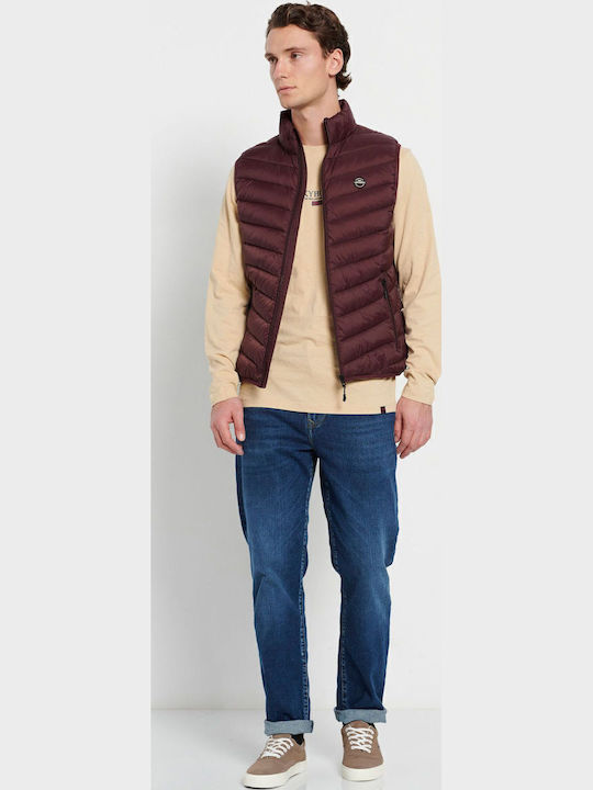 Sleeveless Jacket Puffer Deep red
