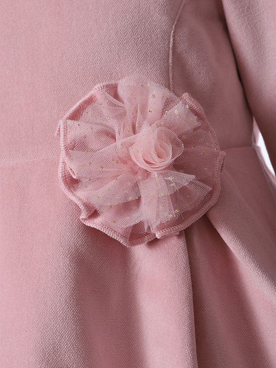 Matoufrance Mädchen Kleid Langärmelig Rosa