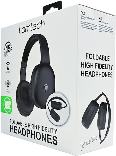 Lamtech LAM113003 Безжични Bluetooth Over Ear Слушалки с 15 часа Работа и Бързо Зареждане Черни
