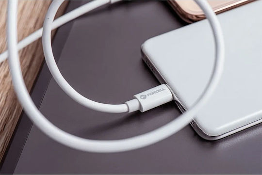 Forcell USB 2.0 Cable USB-C Male - USB-C 100W White 3m 12312