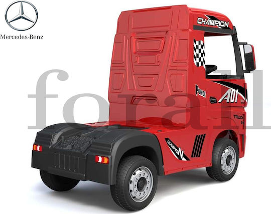 Mercedes Benz Actros Champion Camion Cu Un Loc Cu Telecomandă Licențiat 12 Volți Roșu