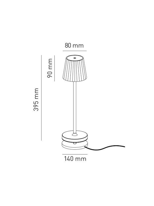 Bot Lighting Emma Μεταλλικό Πορτατίφ LED με Πράσινο Καπέλο και Βάση Pale Green