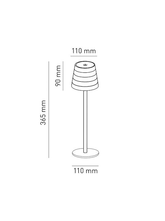 Bot Lighting Maya Metall Tischlampe LED mit Weiß Schirm und Basis
