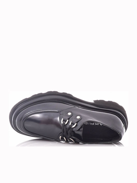 Leather Women's Moccasins in Black Color