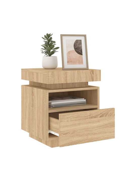 Wooden Sonoma Oak Bedside Table 40x39x48.5cm