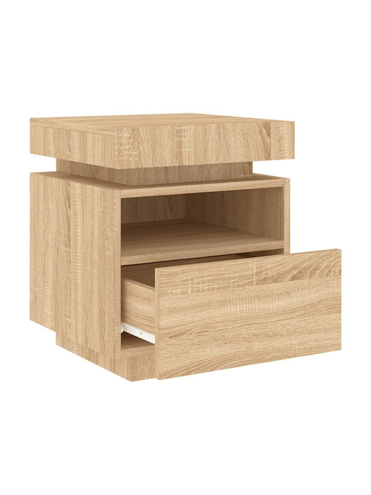 Wooden Sonoma Oak Bedside Table 40x39x48.5cm