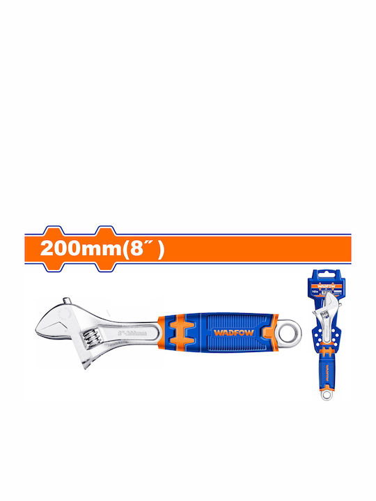 Wadfow French Wrench with Adjustable Opening 30mm and Anti-Slip Handle 203.2mm