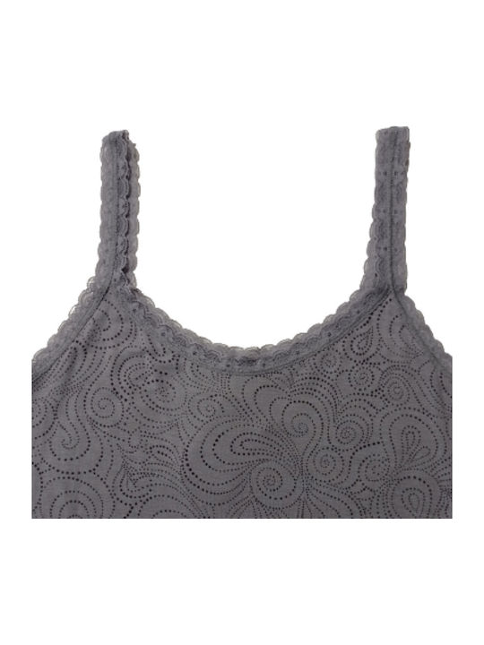 Women's T-Shirt with Spaghetti Strap Gray