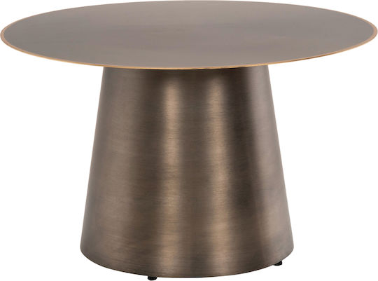 Rundes Zentral Kaffeetisch Metall Silber 2Stücke M80xL80xH41cm
