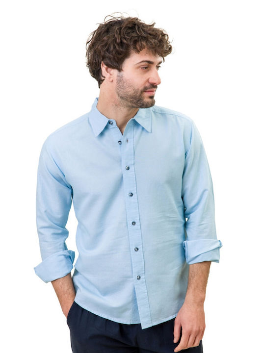 Natural Line Men's Shirt Long Sleeve Linen Silicon