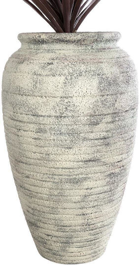 GloboStar Artificial Garden Irish Саксия Полиестер Бял Със стойка 55x55x90εκ.