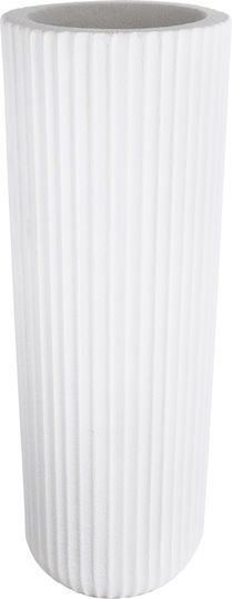 GloboStar Marsala Planter Polyester White with Stand 41x41x120cm.