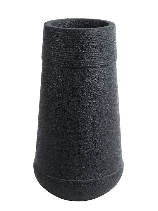 GloboStar Ghiveci Poliester Negru cu suport 34x34x62εκ.