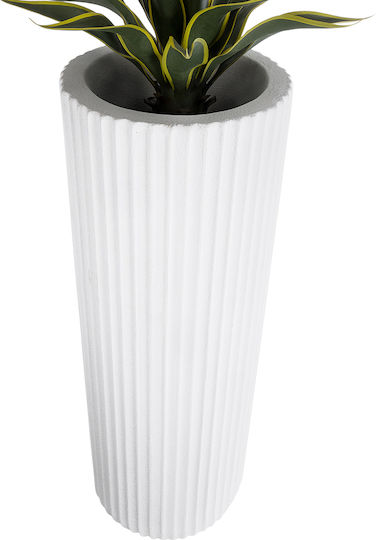 GloboStar Marsala Planter Polyester White with Stand 41x41x120cm.