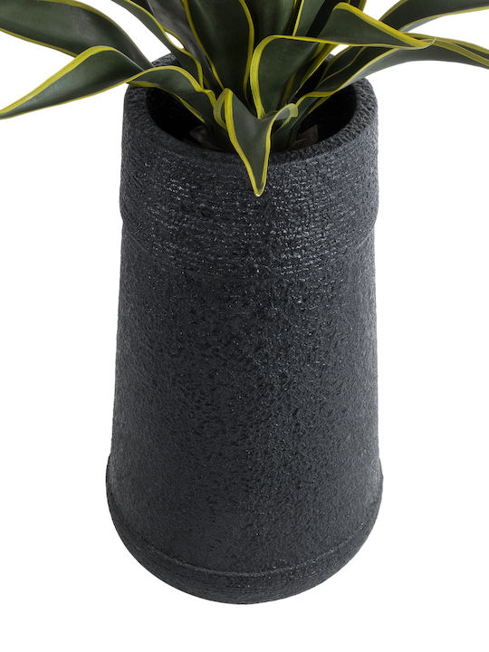 GloboStar Ghiveci Poliester Negru cu suport 34x34x62εκ.