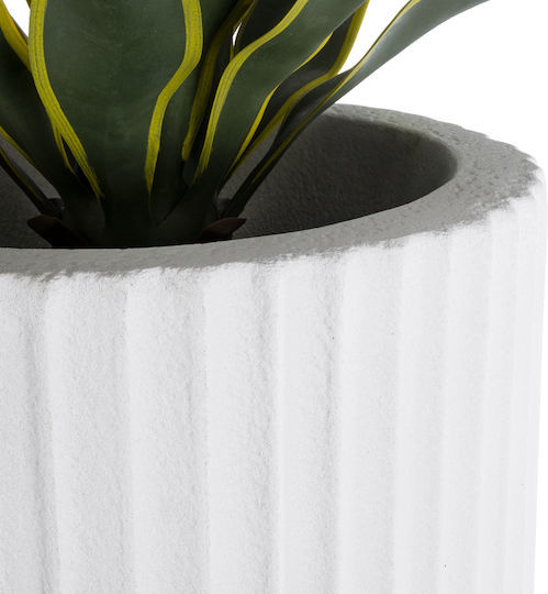 GloboStar Marsala Planter Polyester White with Stand 41x41x120cm.