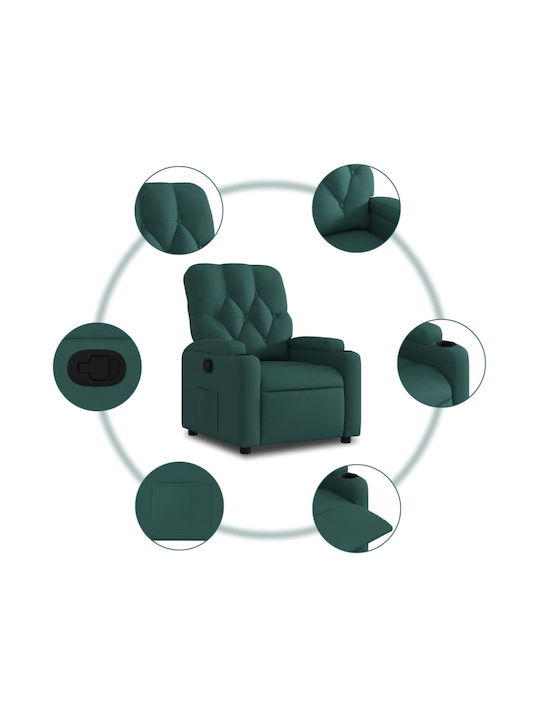 Relax Armchair with Footstool Dark Green 74x86.5x93.5cm