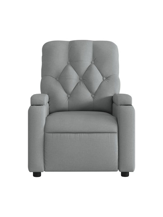Relax Armchair Massage with Footstool Light Grey 74x86.5x93.5cm