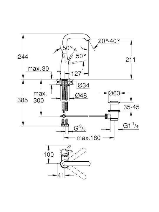 Grohe Essence Mixing Tall Sink Faucet