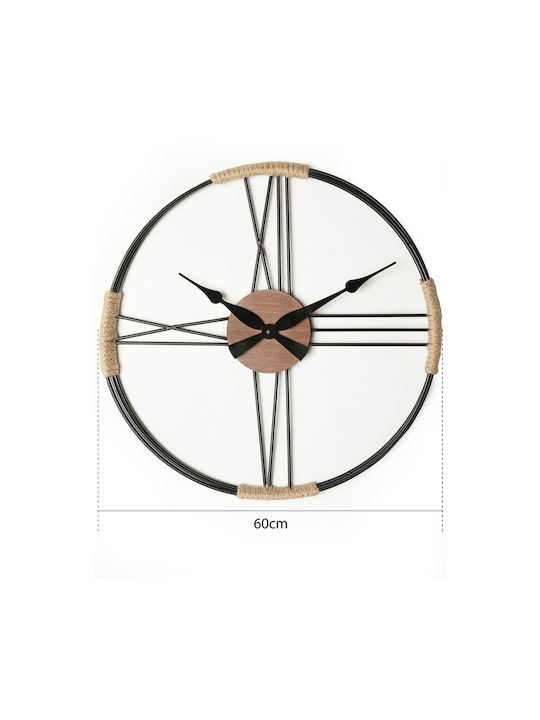 HomeMarkt Wall Clock Metallic Black Ø60cm