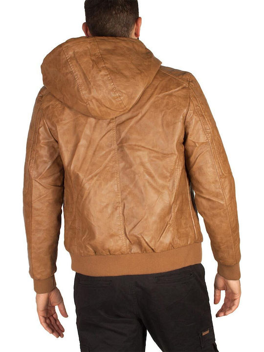 Winter Faux Leather Jacket Brown