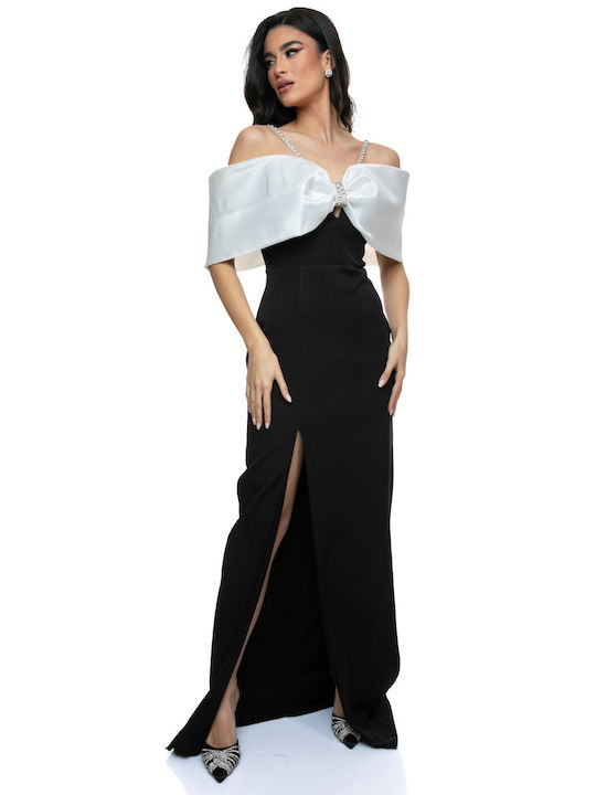 RichgirlBoudoir Mini Evening Dress with Slit Black