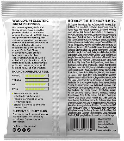 Ernie Ball 2591 Regular Slinky Flatwound Σετ Χορδών Cobalt Ηλεκτρικής Κιθάρας 10 - 46"