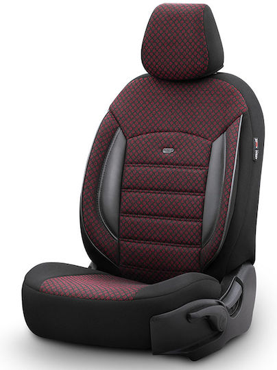 Otom Car Cover Set 11pcs Cotton Sport Plus Design Black / Burgundy