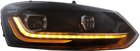Dynamic Μπροστινά Φανάρια Led για Volkswagen Polo 09-17 2τμχ